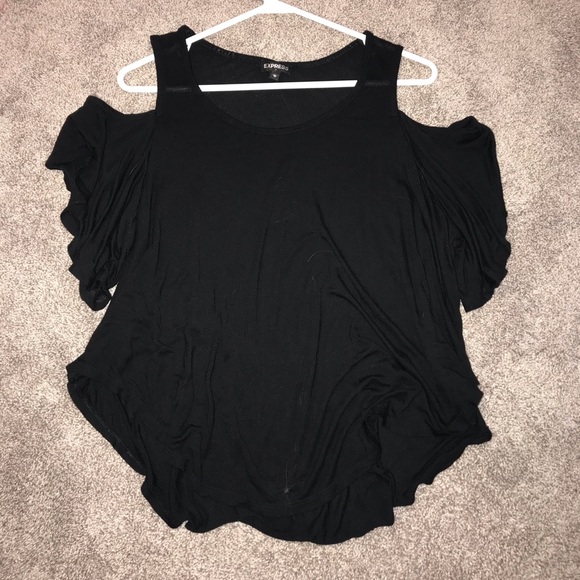 Black cold shoulder shirt in great condition - Picture 1 of 1